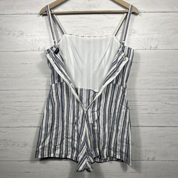 B. Darlin juniors blue white striped romper size 7/8 rayon linen casual summer - Picture 4 of 6